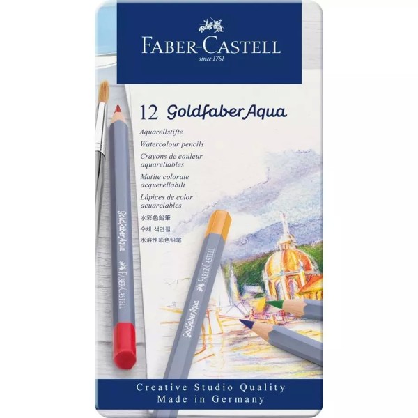A.W. Faber-Castell Aquarellfarbstift Goldfaber Aqua 12er-Metalletui