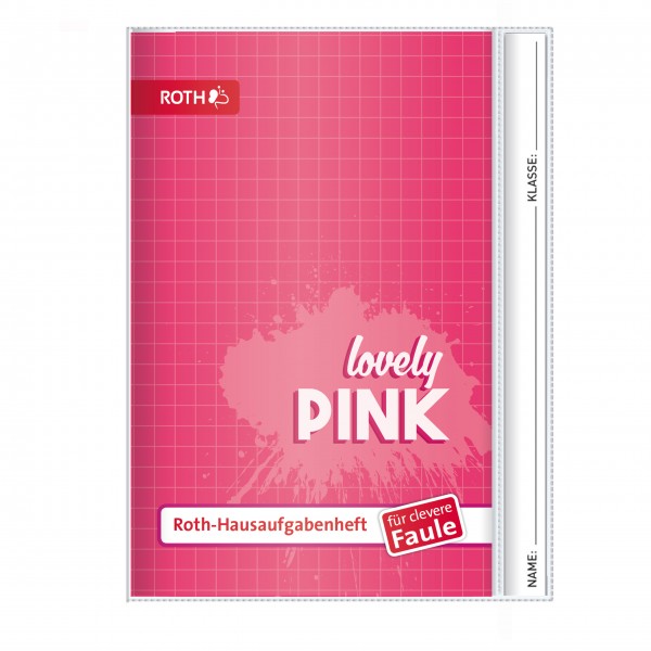 Roth Hausaufgabenheft Unicolor für clevere Faule "Splash Pink"