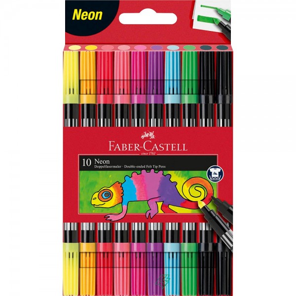Faber-Castell Doppelfasermaler Etui 10 Farben Neon