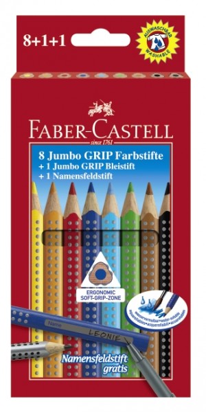 A.W. Faber-Castell Buntstift Jumbo Grip 8er+1+1
