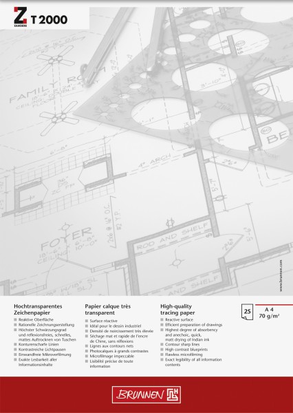 Baier & Schneider Entwurfblock T2000 A4 25Blatt 70g