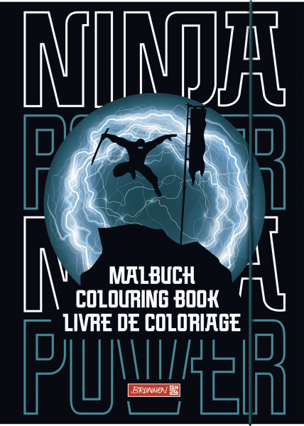 Baier & Schneider Ausmalblock Ninja Power mit Stickerbogen