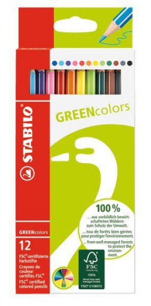 STABILO Farbstiftetui GREENcolors 12 Stifte