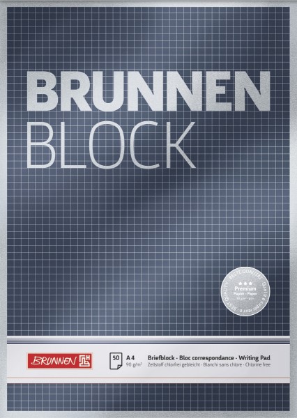 Baier & Schneider Briefblock A4 90g kariert Premium 50Blatt