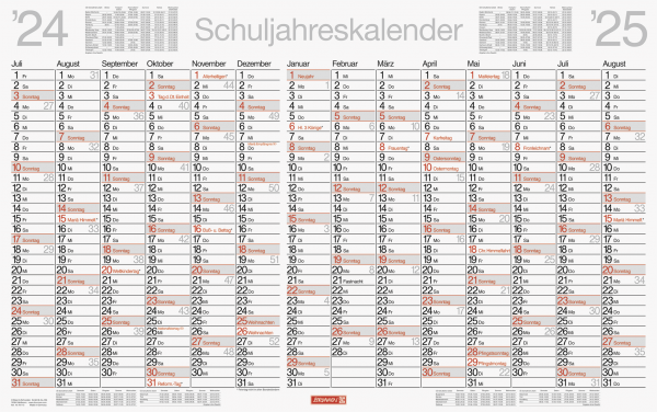 Baier & Schneider Schuljahres-Plakatkalender 2024/2025 75x47cm