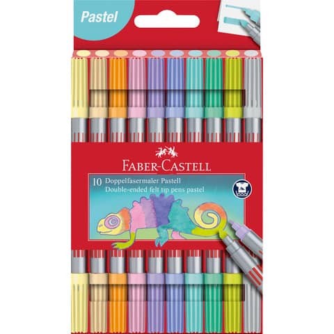 Faber-Castell Doppelfasermaler Etui 10 Farben Pastell