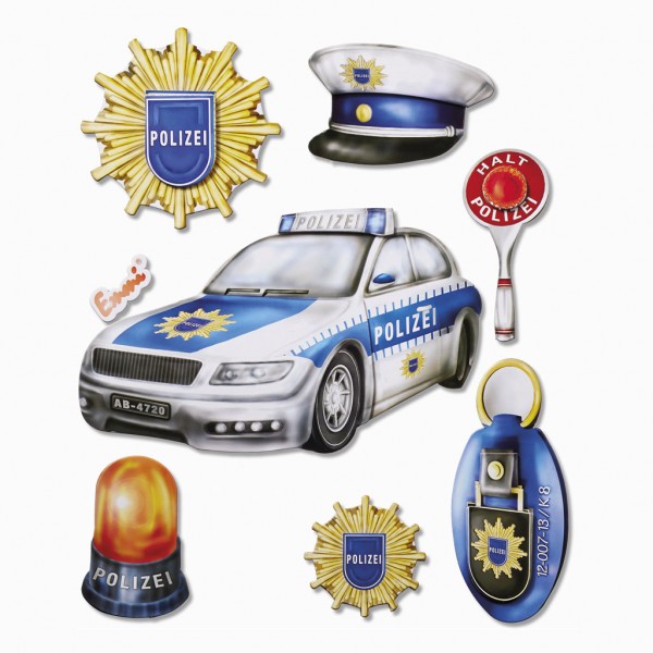 Roth 3D-Sticker XXL "Polizei" 30x30cm 8er