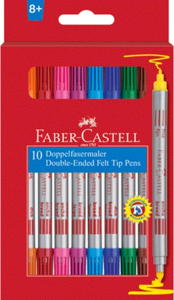 A.W. Faber-Castell Doppelfasermaler Etui 10 Farben