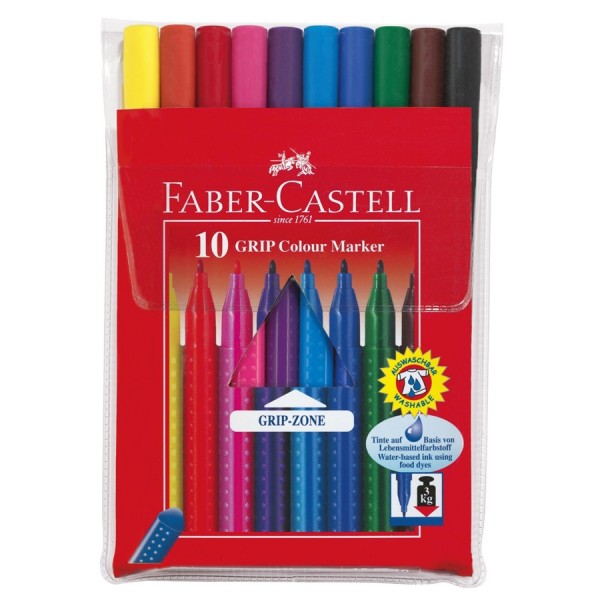 A.W. Faber-Castell Fasermaler Grip Colour Marker 10er Etui