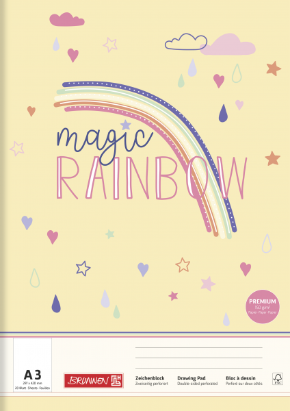Zeichenblock A3 Magic Rainbow