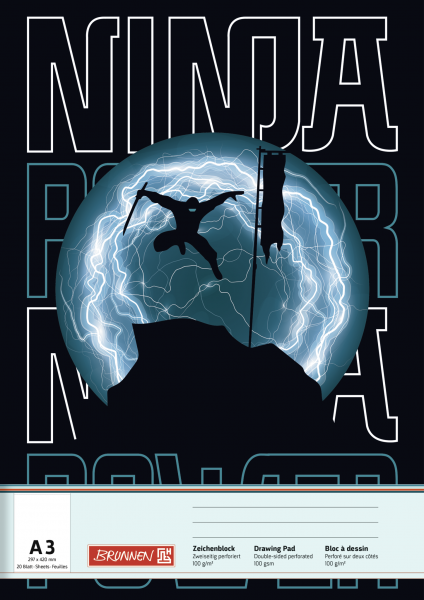 Baier & Schneider Zeichenblock A3 Ninja Power