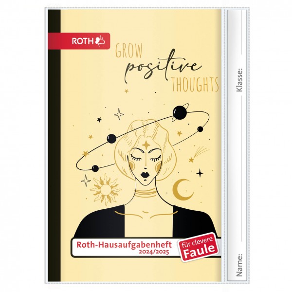 Roth Hausaufgabenheft 2024/25 Clevere Faule "Positive Thoughts"