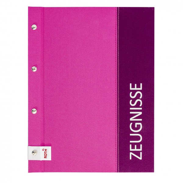 Roth Zeugnismappe Spectrum pink mit 12 Einlagen, Buchschrauben