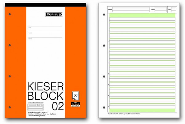 Baier & Schneider KIESER-Block A4 Lin.2