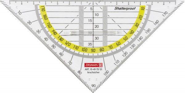 Baier & Schneider Geometrie-Dreieck 16cm bruchsicher mit Griff klar