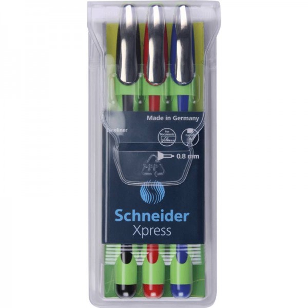 Schneider Schreibgeräte Fineliner XPRESS 3er-Etui sw,rt,bl