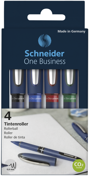 Schneider Schreibgeräte Tintenroller One Business 4er-Etui