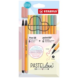 Stabilo Schreibset Pastell Love 6 Point 88 + 6 Pen68