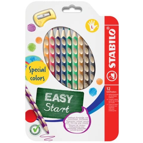 Stabilo Farbstift EASYcolors Linkshänder 12er-Etui Spezialcolors