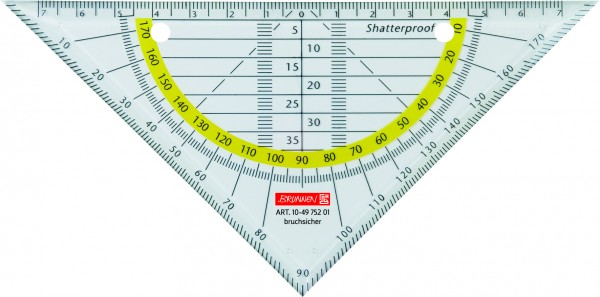 Baier & Schneider Geometrie-Dreieck 16cm bruchsicher zum abheften klar