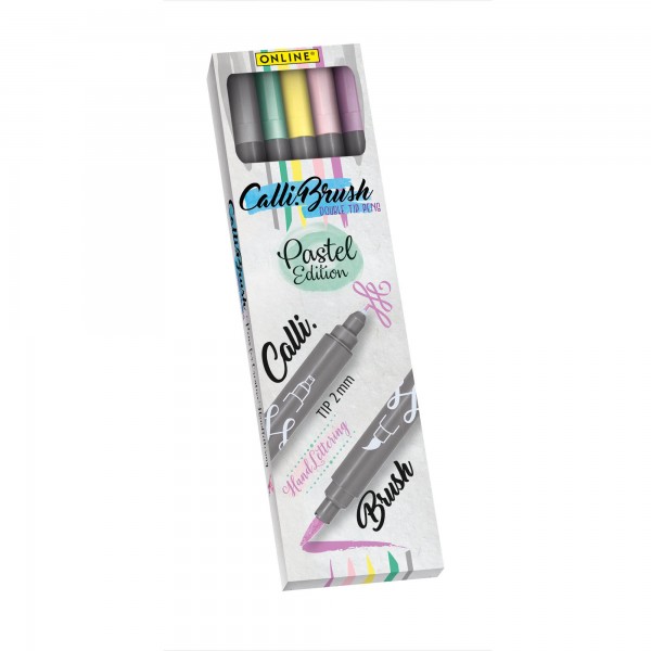 ONLINE Schreibgeräte Farbstifte "Calli.Brush" Calligraphie-Set Pastell 5 Farben
