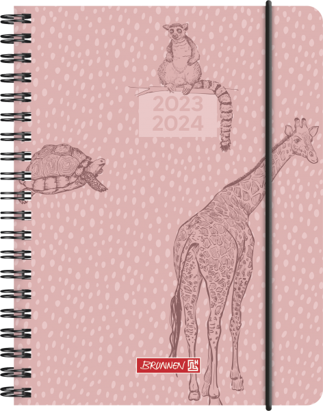 Baier & Schneider Schülerkalender 2023/2024 A6 2Seiten=1Woche PP Wild Animal 