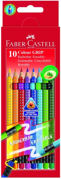 A.W. Faber-Castell Buntstift Colour GRIP 10er radierbar
