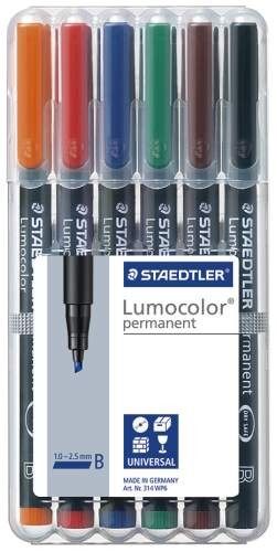 STAEDTLER Folienstift Lumocolor B permanent 6St Box
