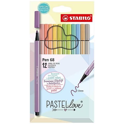 Stabilo Fasermaler Pen 68 12er Pastelllove