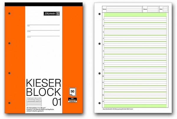 Baier & Schneider KIESER-Block A4 Lin.1