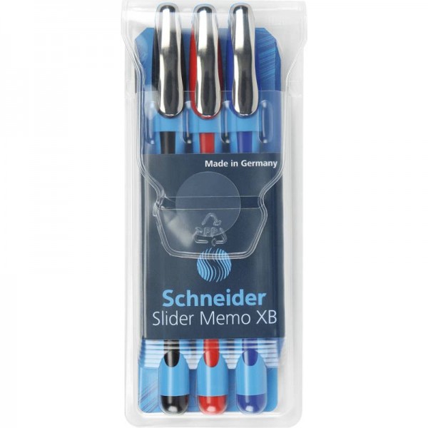 Schneider Schreibgeräte Kugelschreiber Slider MEMO XB 3er-Etui