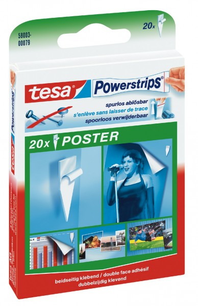 tesa Klebestück Powerstrips® Poster weiß
